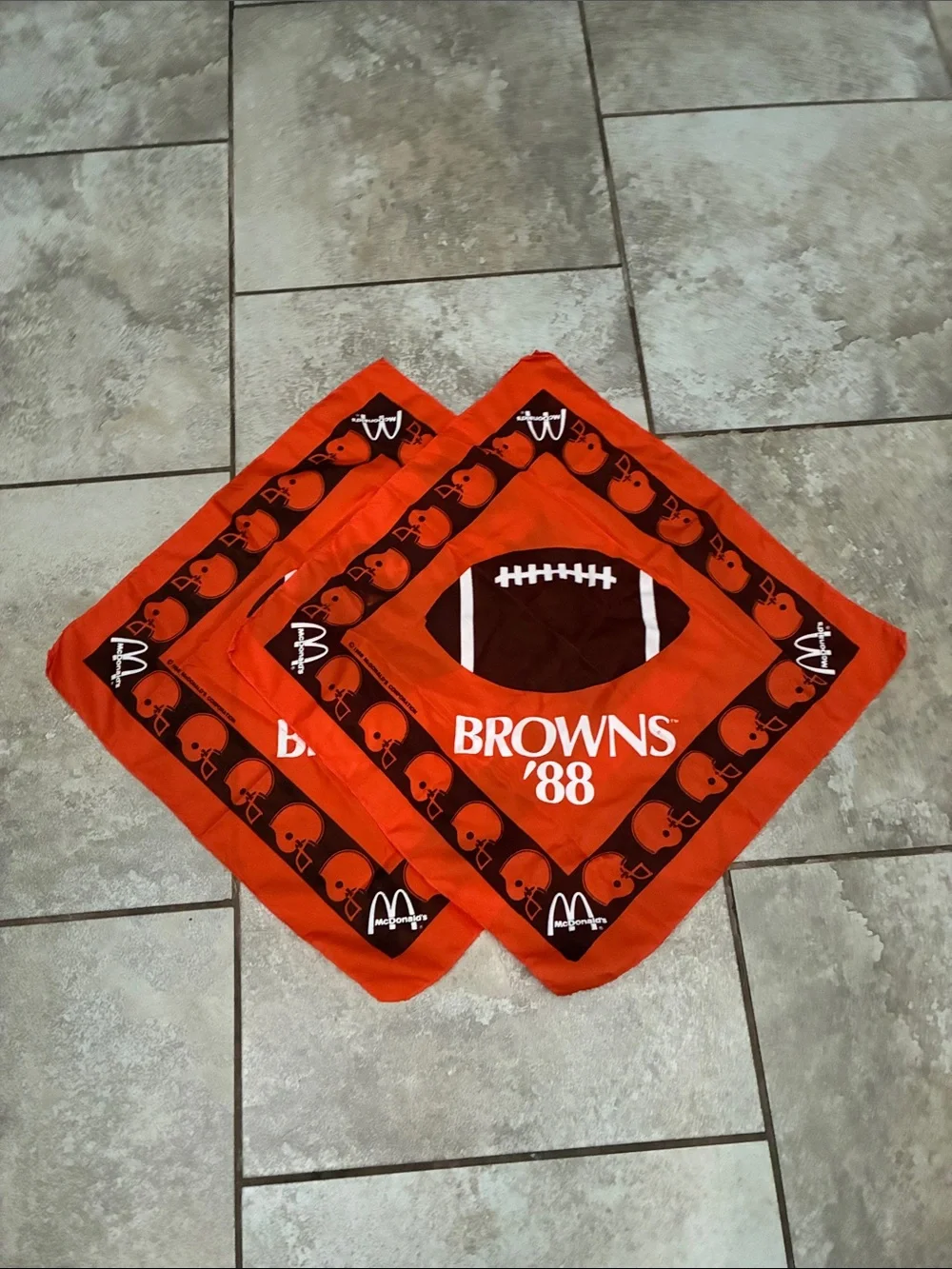 McDonald's Orange and Brown Browns '88 Kids Football Bandana